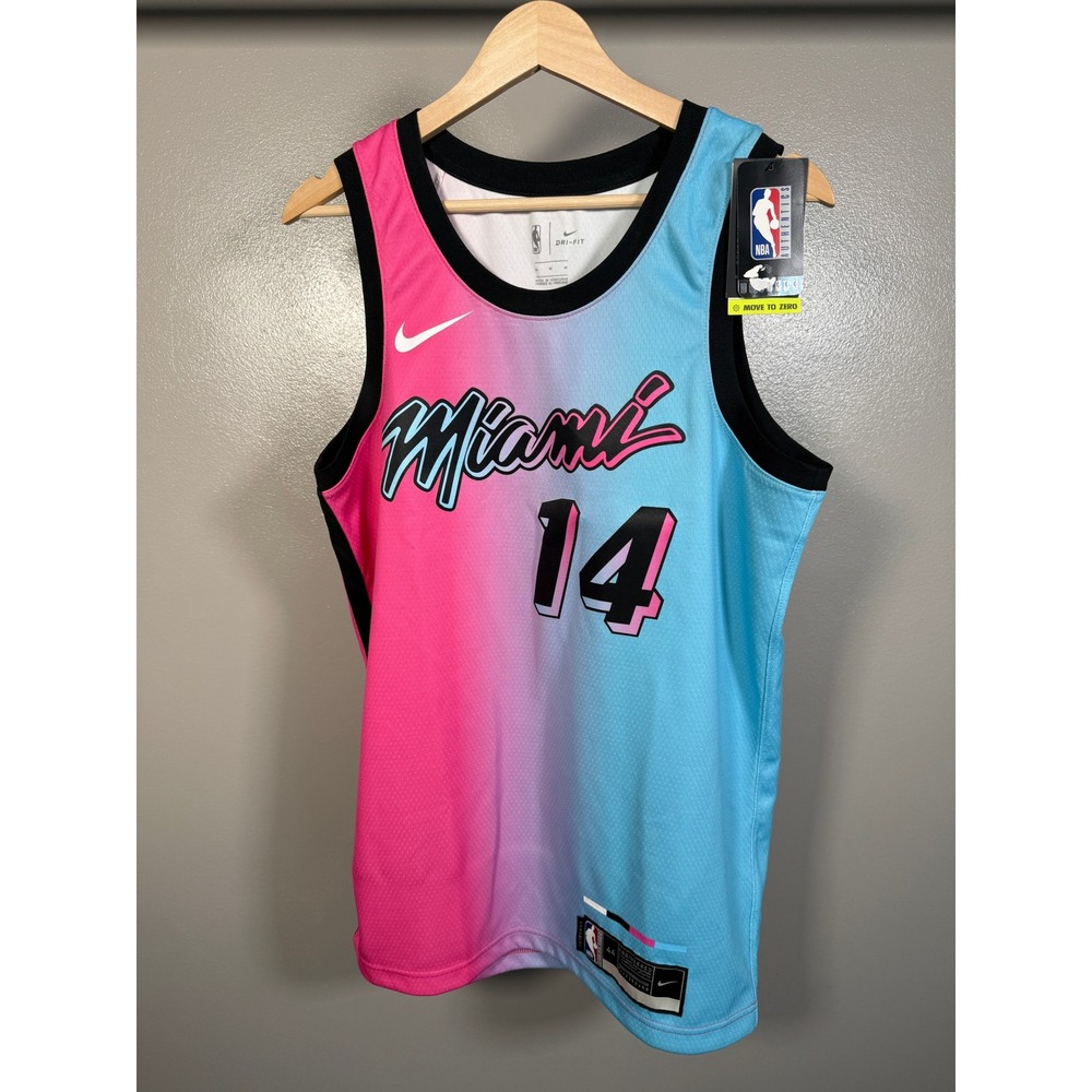 Nike Miami Heat Tyler Herro 14 Vice City Jersey Pink Blue CN1741-690 Mens M